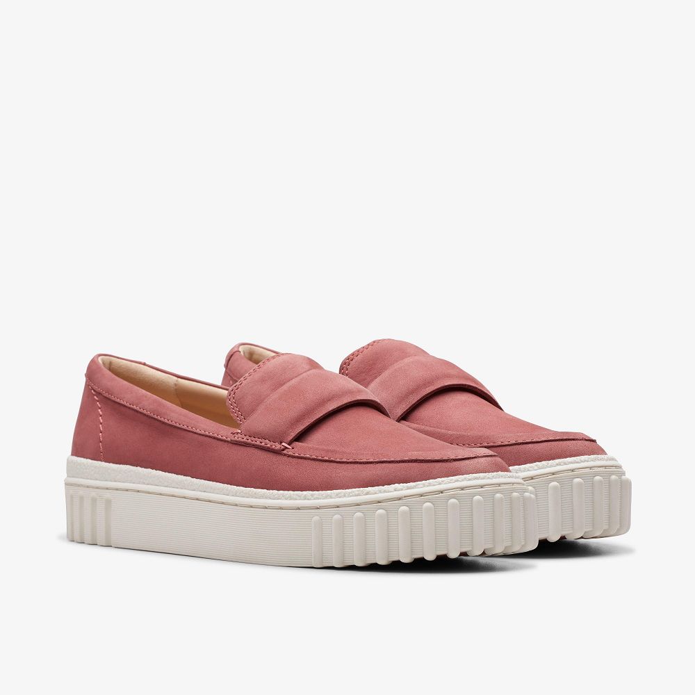 Dusty Rose Nubuck Clarks Mayhill Cove Women Loafers | 1328AUMQL