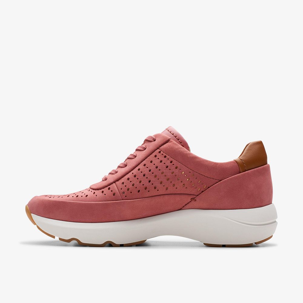 Dusty Rose Nubuck Clarks TIVOLI GRACE Women Sneakers | 4152WYVNS