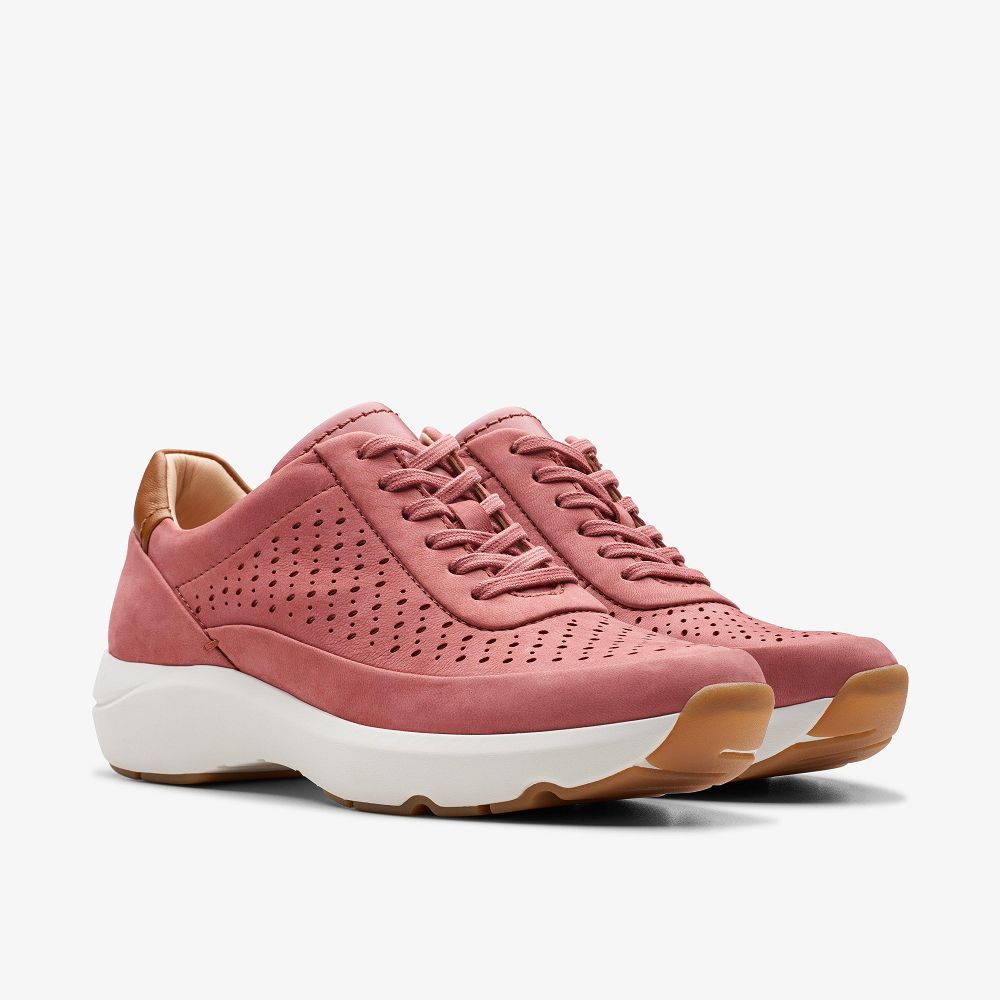 Dusty Rose Nubuck Clarks TIVOLI GRACE Women Sneakers | 4152WYVNS