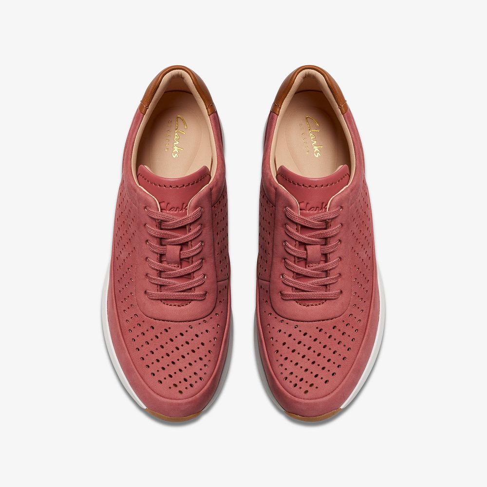 Dusty Rose Nubuck Clarks TIVOLI GRACE Women Sneakers | 4152WYVNS