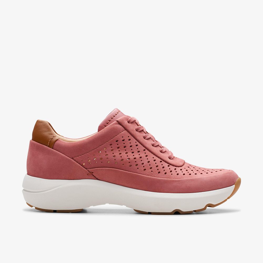 Dusty Rose Nubuck Clarks TIVOLI GRACE Women Sneakers | 4152WYVNS