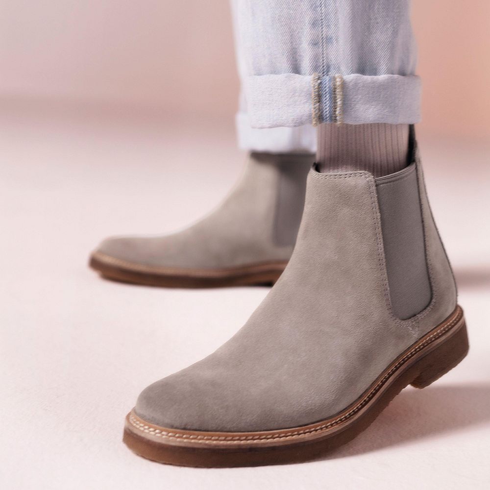 Grey Clarks Clarkdale Easy Men Boots | 8017TPZKX