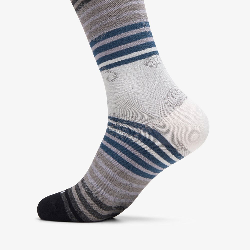 Grey Clarks Paisley Stripe Bamboo Men Socks | 2650GXKZB