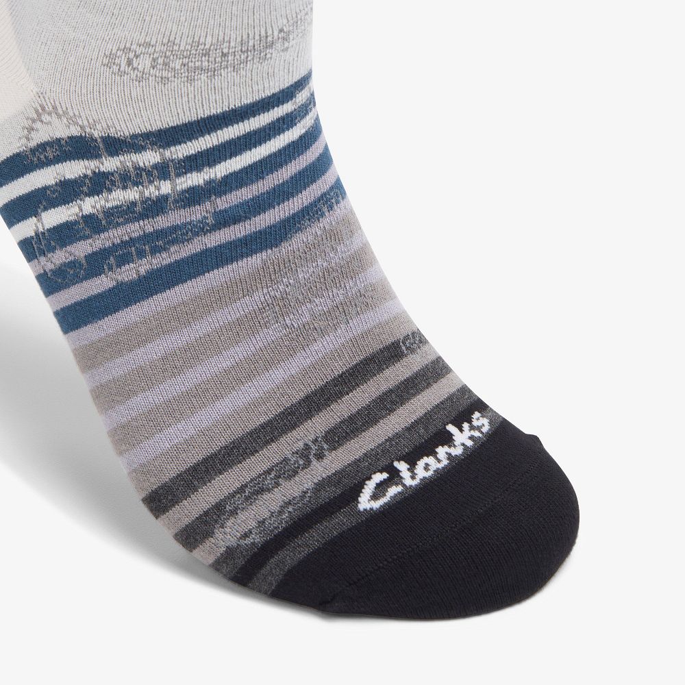 Grey Clarks Paisley Stripe Bamboo Men Socks | 2650GXKZB