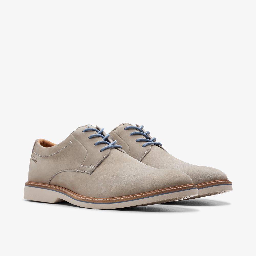 Grey Nubuck Clarks Atticus LT Lace Men Oxfords | 2803WFNBV