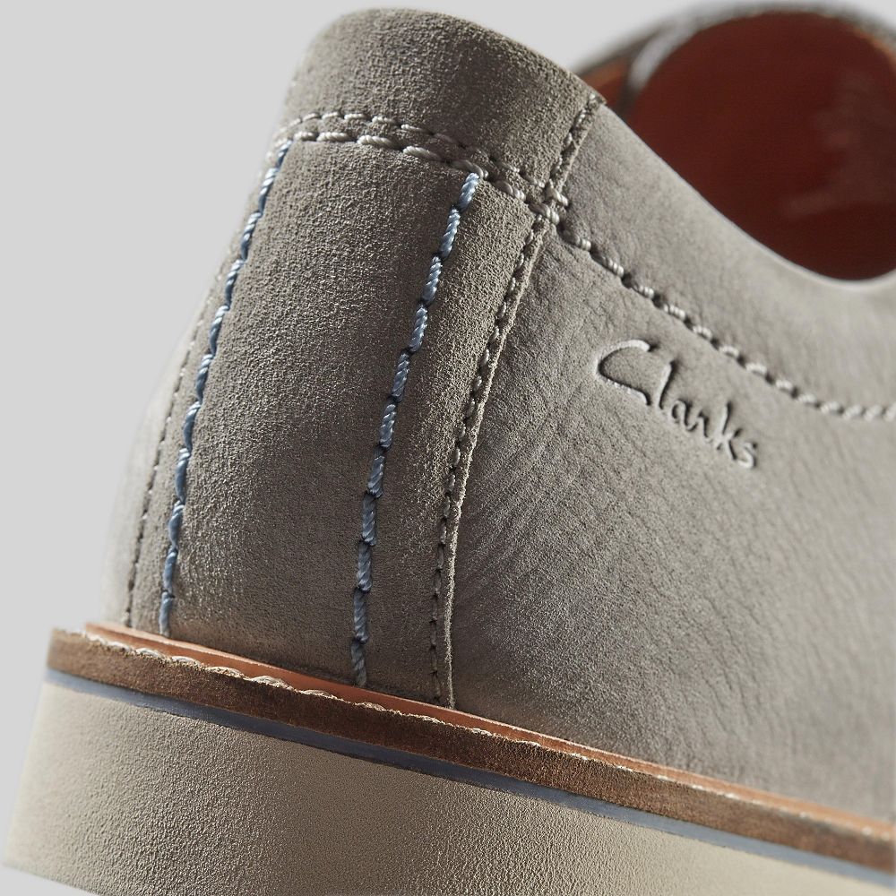 Grey Nubuck Clarks Atticus LT Lace Men Oxfords | 2803WFNBV