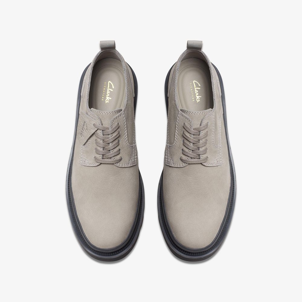 Grey Nubuck Clarks Badell Lace Men Oxfords | 6751UTFLW