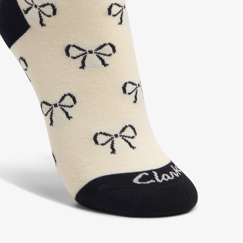 Ivory Clarks Bow Crew Bamboo Women Socks | 4970OBCYE