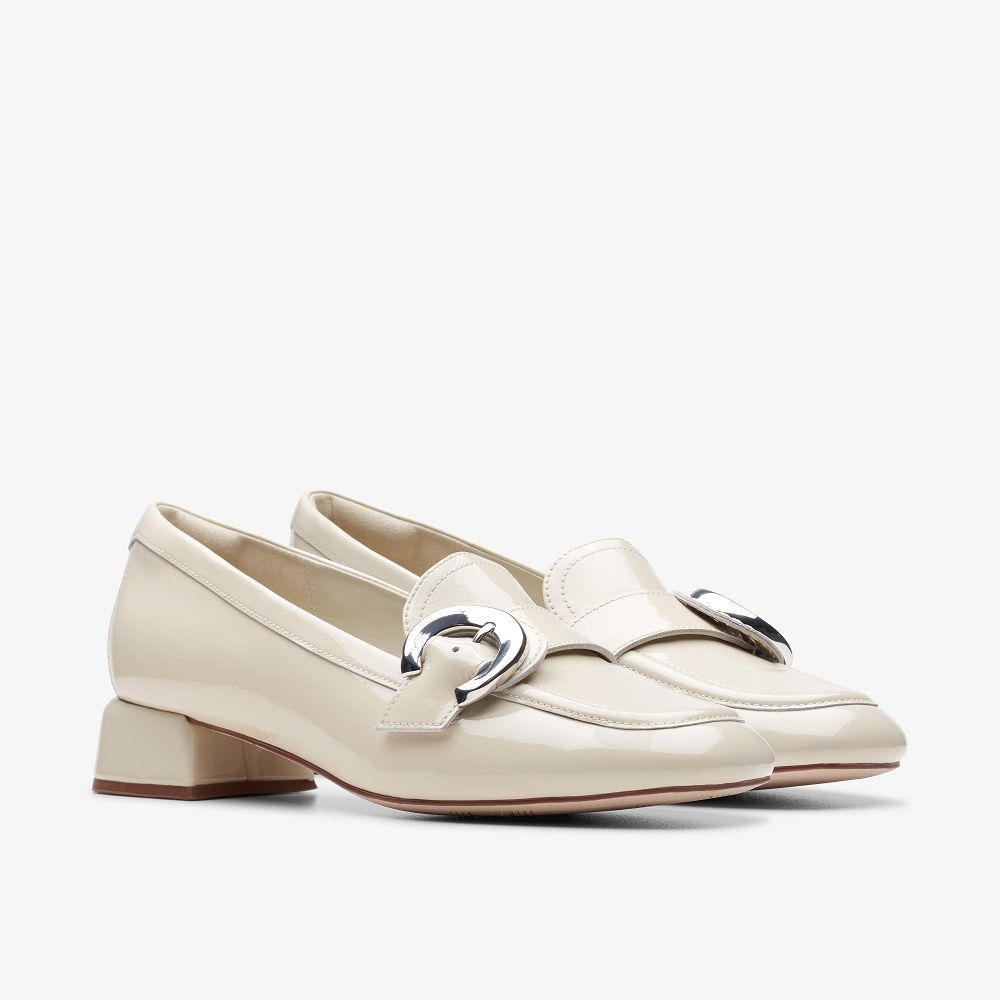 Ivory Clarks Daiss 30 Trim Women Loafers | 7238KRFDL