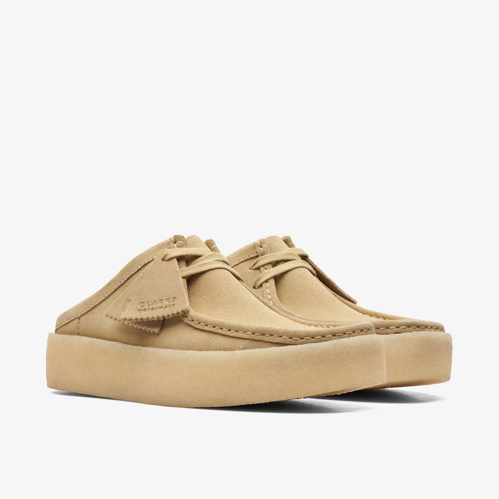 Light Brown Clarks Wallabee Cup Lo Men Mules | 7293NRUQS