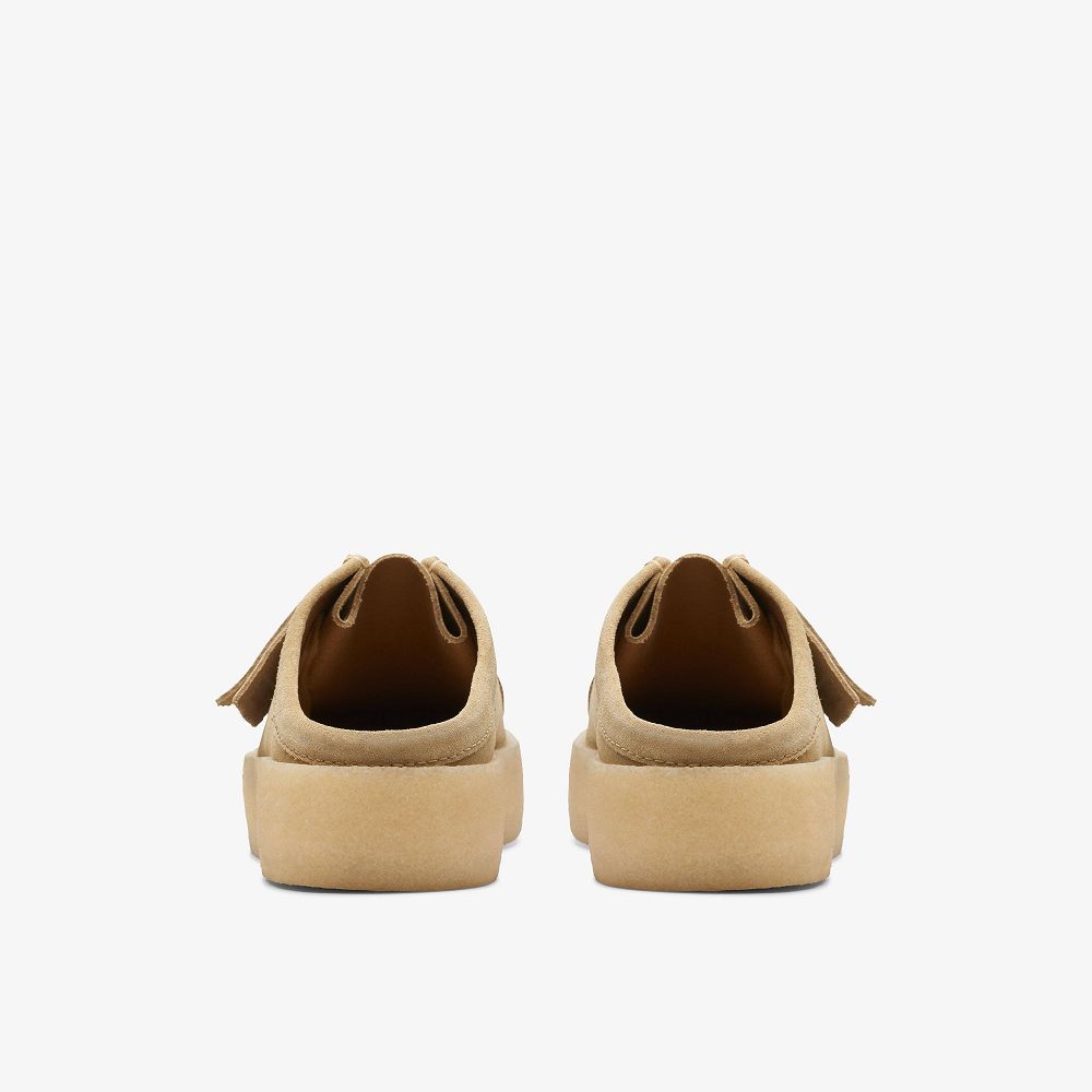 Light Brown Clarks Wallabee Cup Lo Men Mules | 7293NRUQS