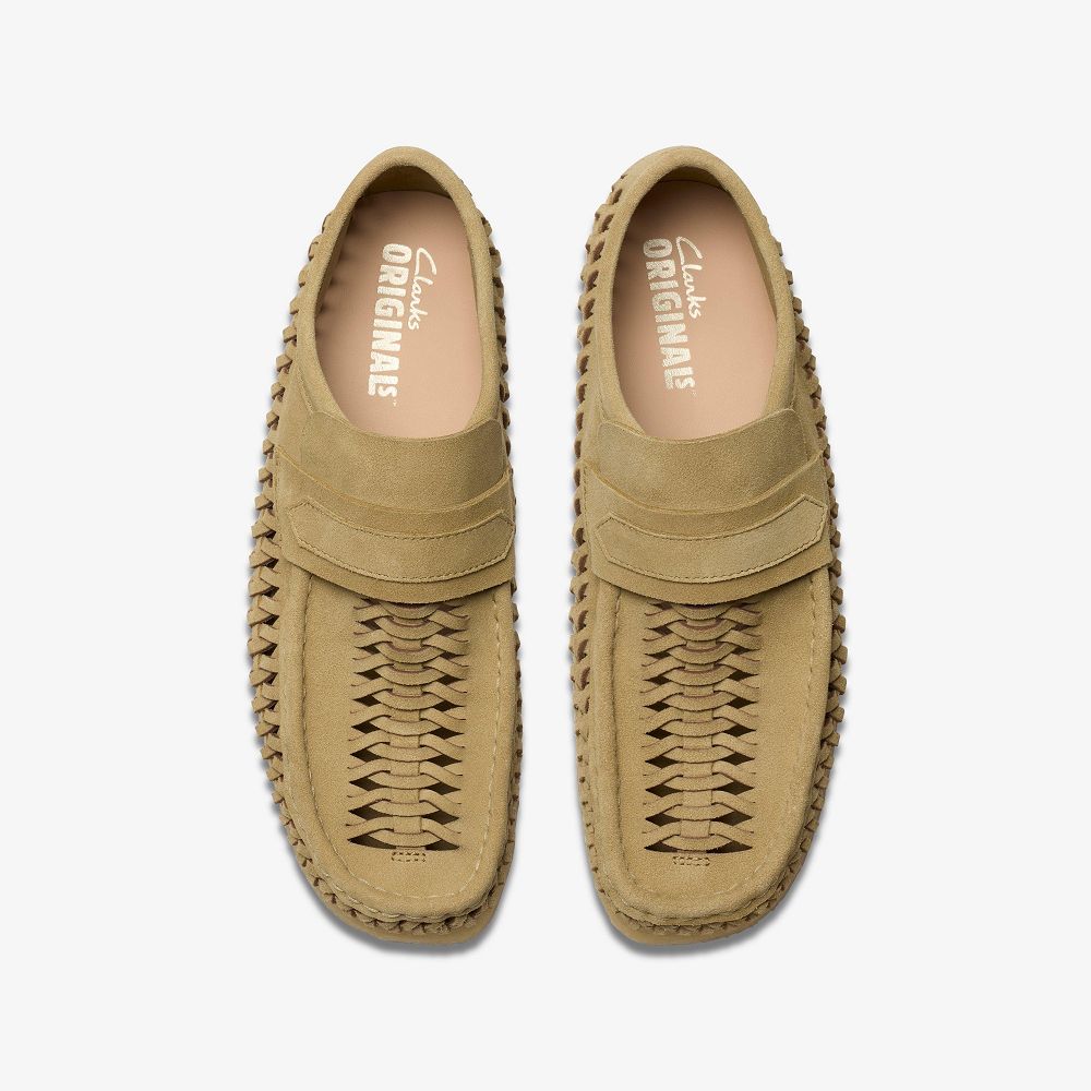 Light Brown Clarks Wallabee Loafer Weave Men Loafers | 4196HWRZP