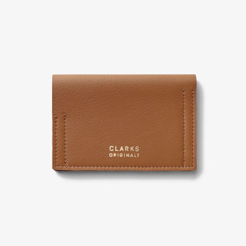 Light Tan Leather Clarks Desert Card Women Wallets | 6394RKAYO