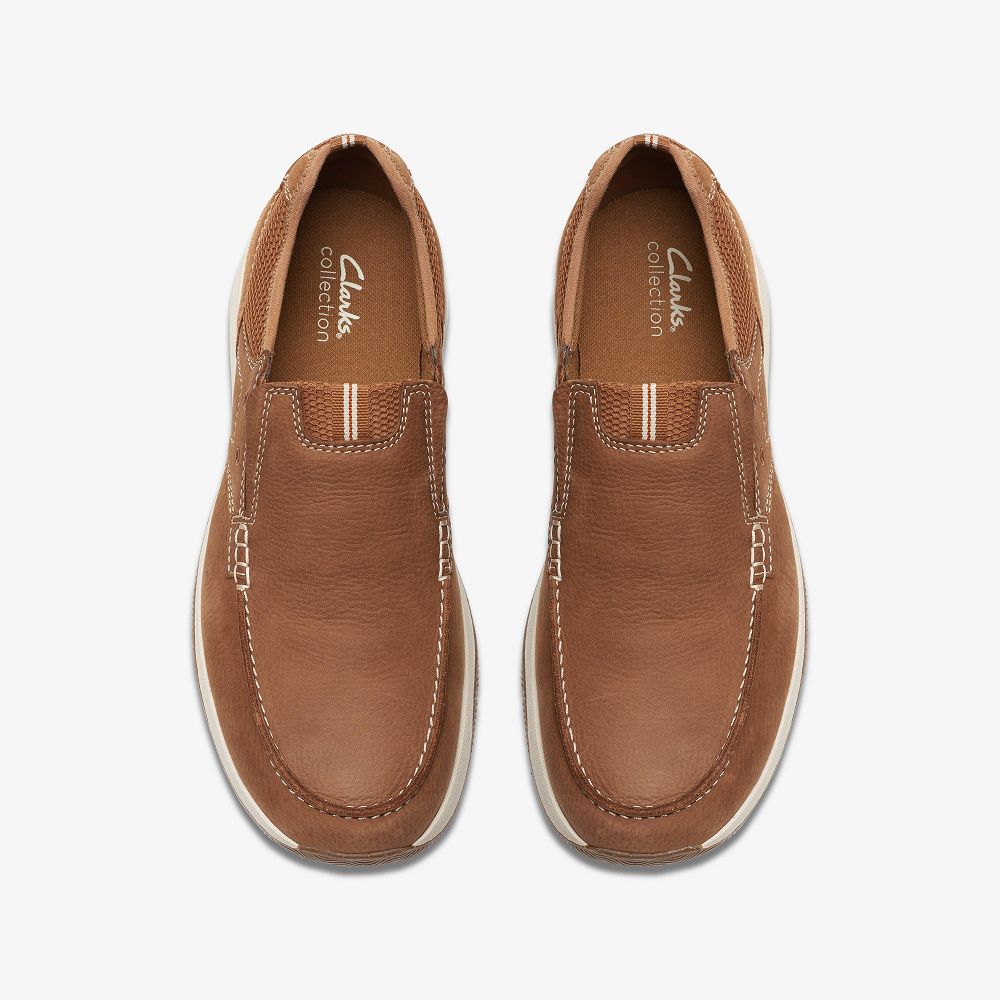 Light Tan Nubuck Clarks Sailview Step Men Boat Shoes | 3795DGJWS