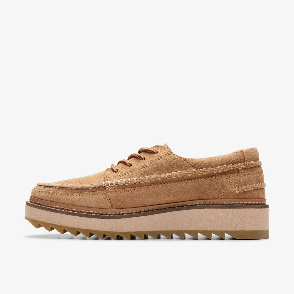 Light Tan Suede Clarks Clarkhill Lace Men Moccasins | 6719TJPBR