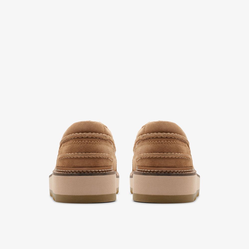 Light Tan Suede Clarks Clarkhill Lace Men Moccasins | 6719TJPBR