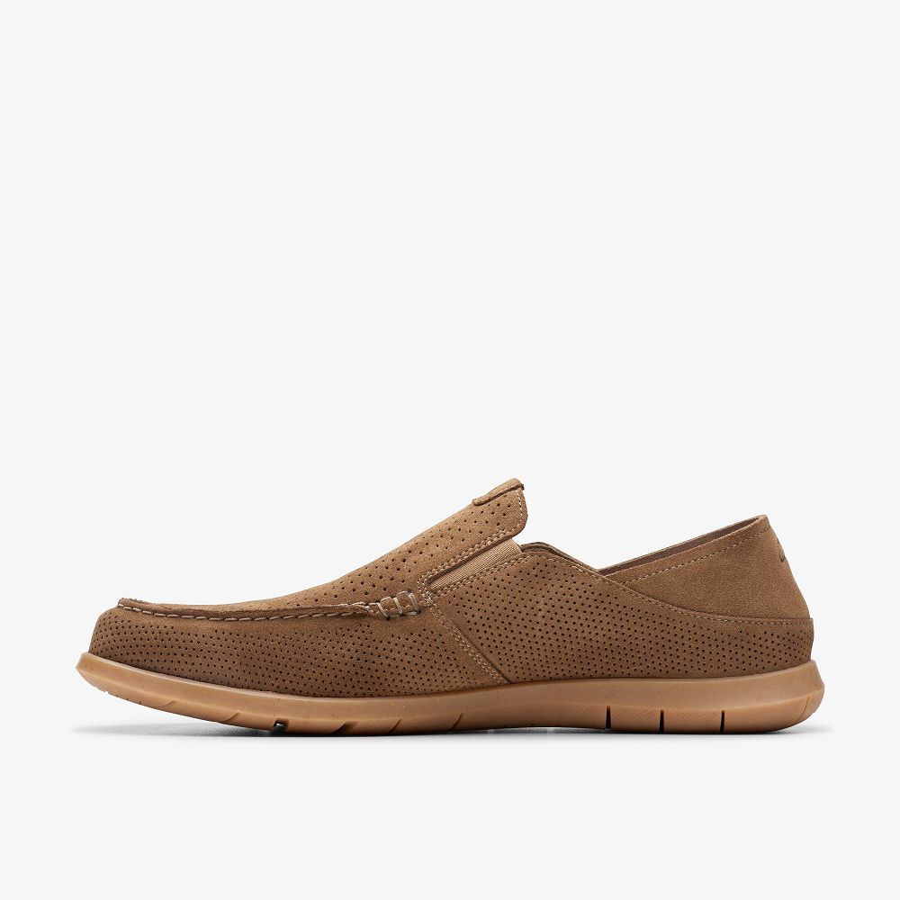 Light Tan Suede Clarks Flexway Easy Men Loafers | 9248WPKAJ