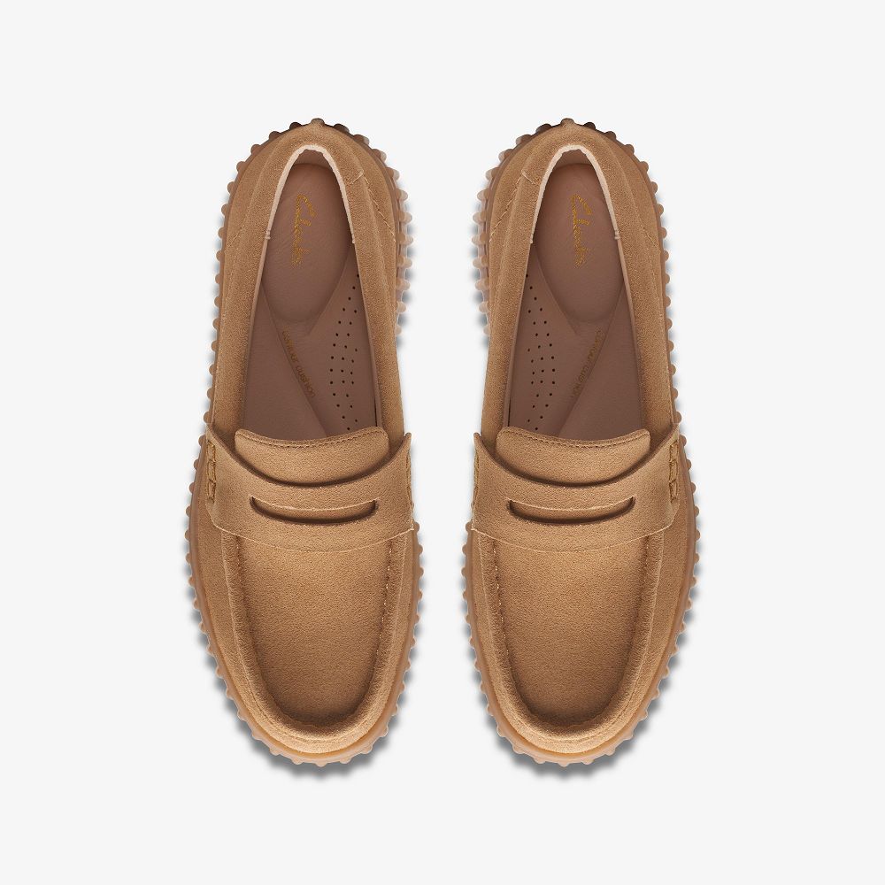 Light Tan Suede Clarks Torhill Penny Women Loafers | 8471NBIXK