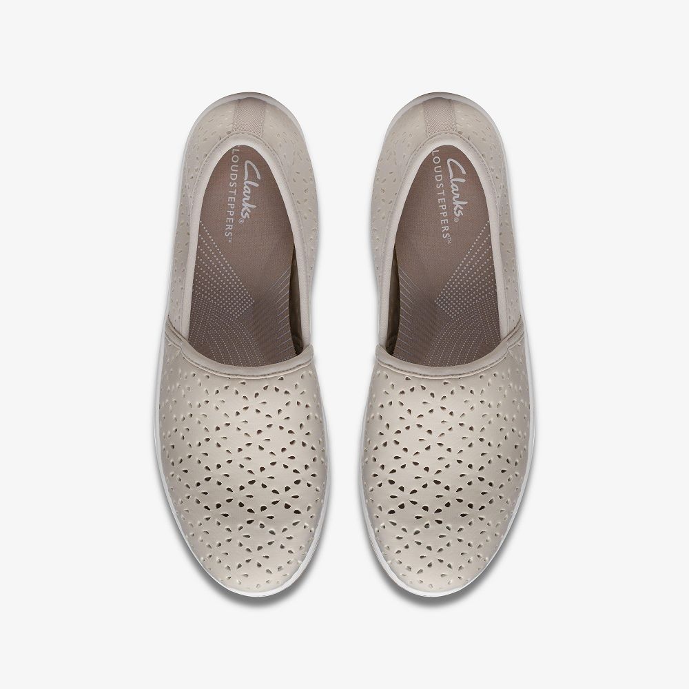 Light Taupe Clarks Breeze Emily Women Slip-Ons | 3867RXUAV