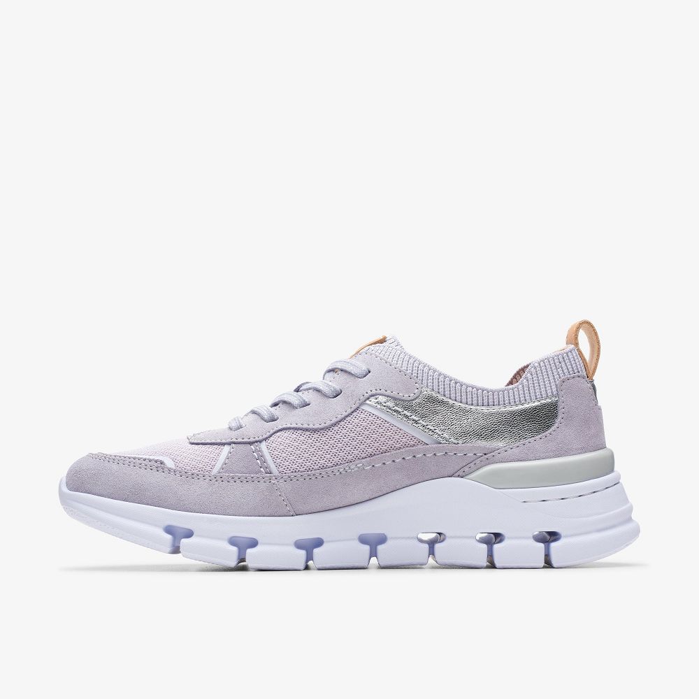 Lilac Combination Clarks NATURE X COVE Women Sneakers | 2147UAWRY