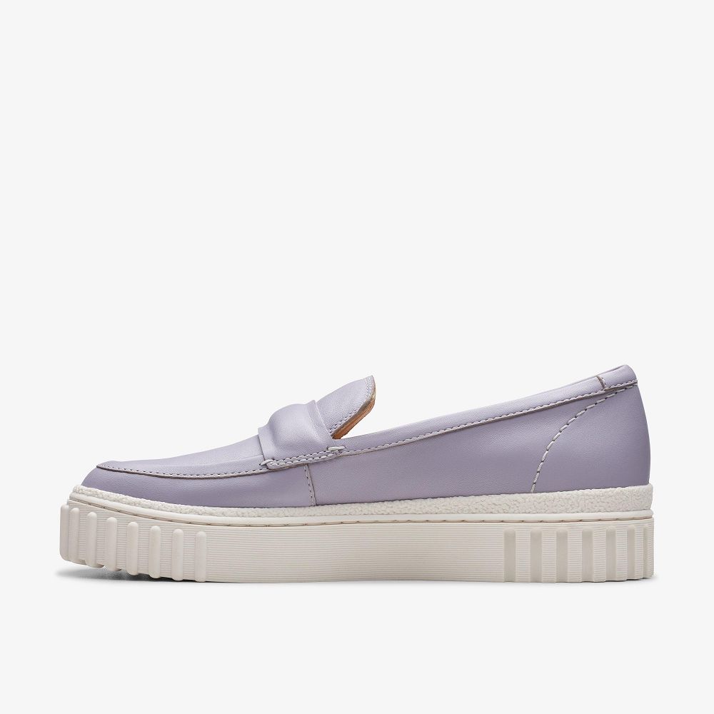 Lilac Leather Clarks Mayhill Cove Women Loafers | 0159WETPJ