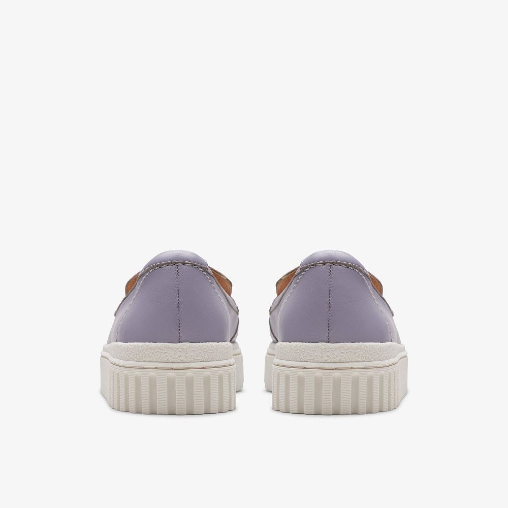 Lilac Leather Clarks Mayhill Cove Women Loafers | 0159WETPJ