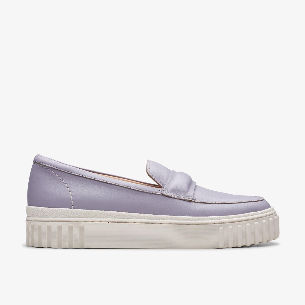 Lilac Leather Clarks Mayhill Cove Women Loafers | 0159WETPJ