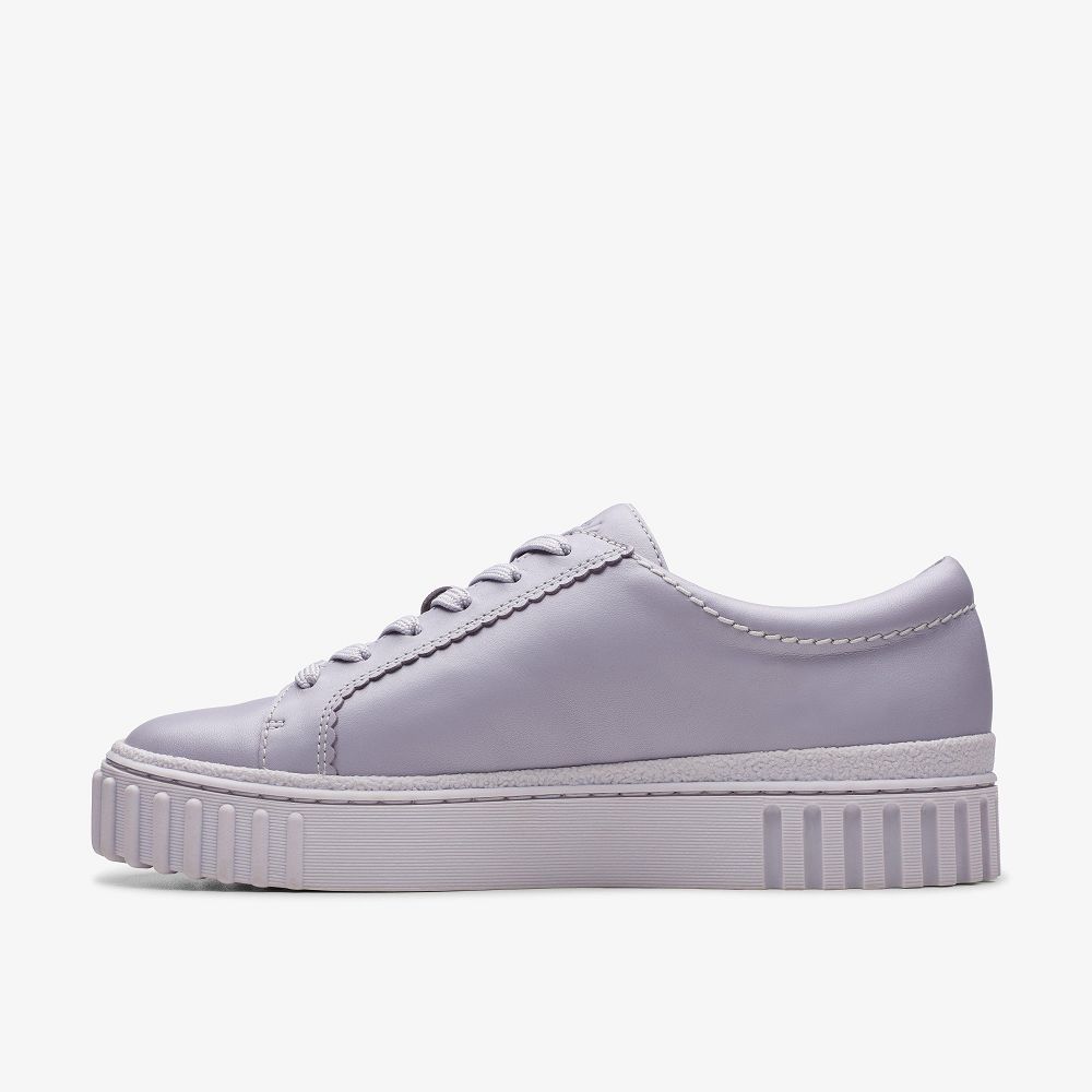 Lilac Leather Clarks Mayhill Walk Women Sneakers | 6158KRIGX