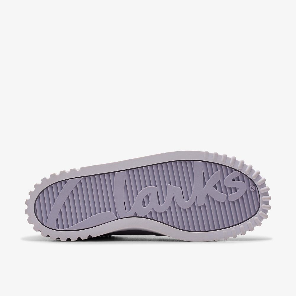 Lilac Leather Clarks Mayhill Walk Women Sneakers | 6158KRIGX