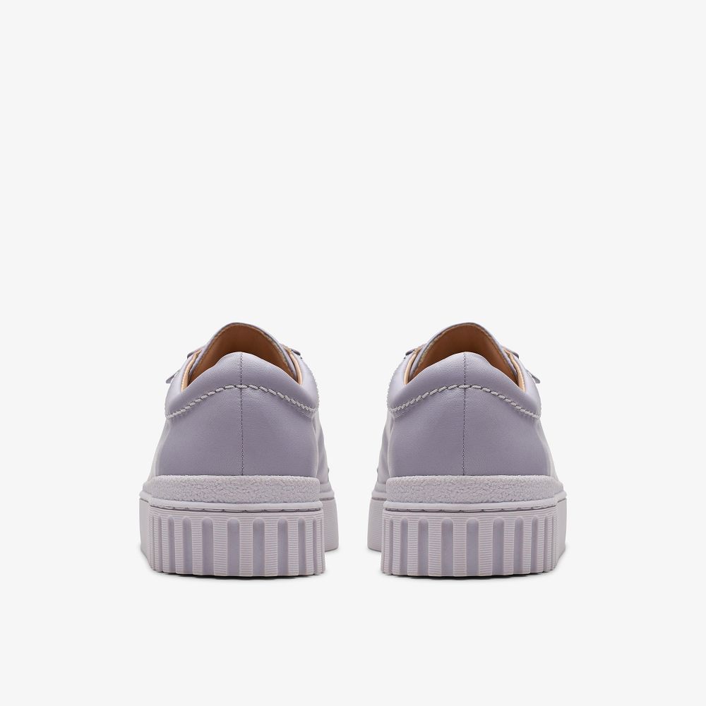 Lilac Leather Clarks Mayhill Walk Women Sneakers | 6158KRIGX