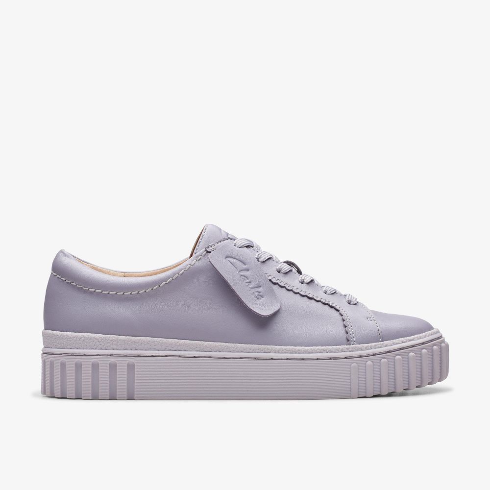 Lilac Leather Clarks Mayhill Walk Women Sneakers | 6158KRIGX