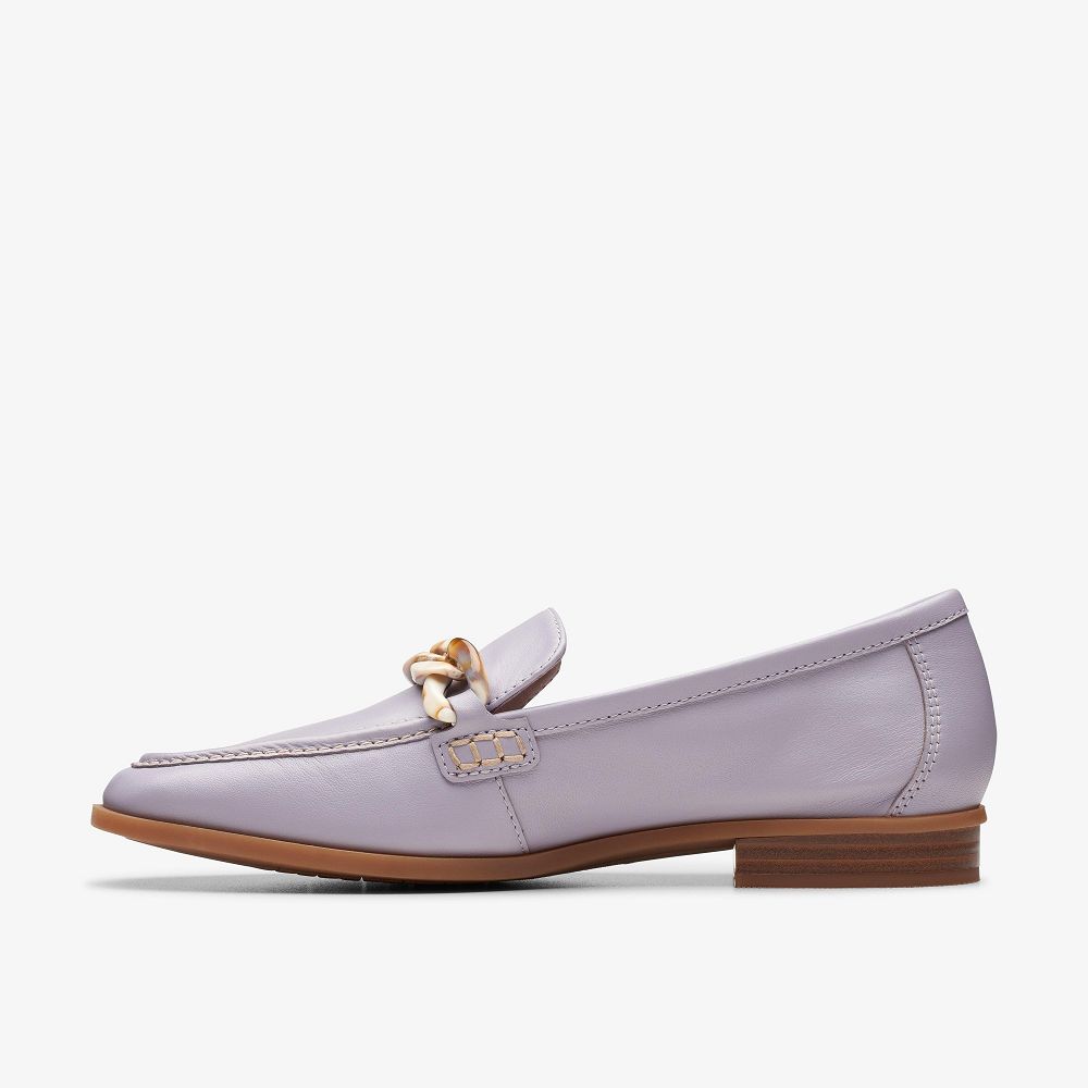 Lilac Leather Clarks Sarafyna Iris Women Loafers | 1689AENWD