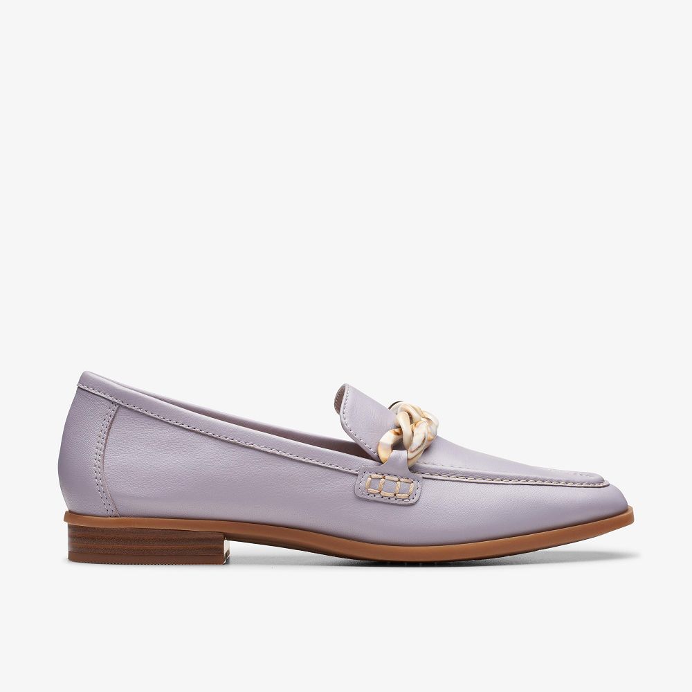 Lilac Leather Clarks Sarafyna Iris Women Loafers | 1689AENWD