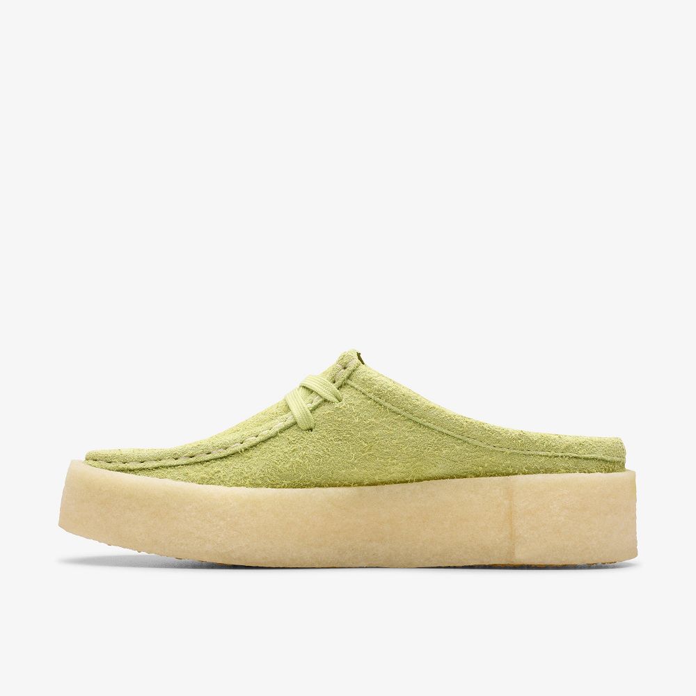 Lime Hairy Suede Clarks Wallabee Cup Lo Women Mules | 2019XLOKV