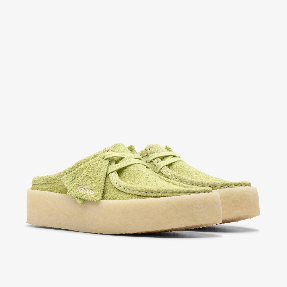 Lime Hairy Suede Clarks Wallabee Cup Lo Women Mules | 2019XLOKV