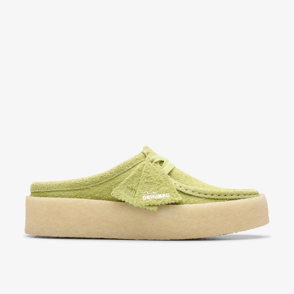 Lime Hairy Suede Clarks Wallabee Cup Lo Women Mules | 2019XLOKV