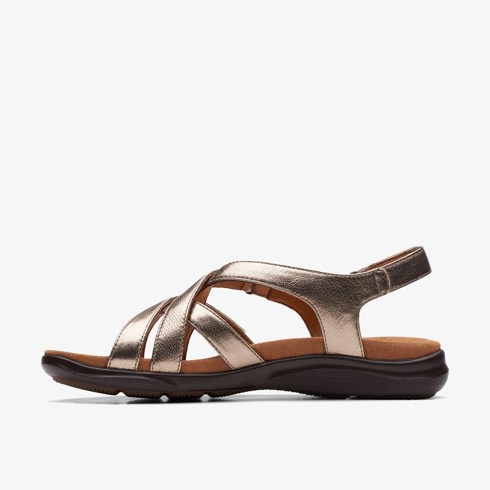 Metallic Clarks Kitly Go Women Sandals | 6724AQJXV