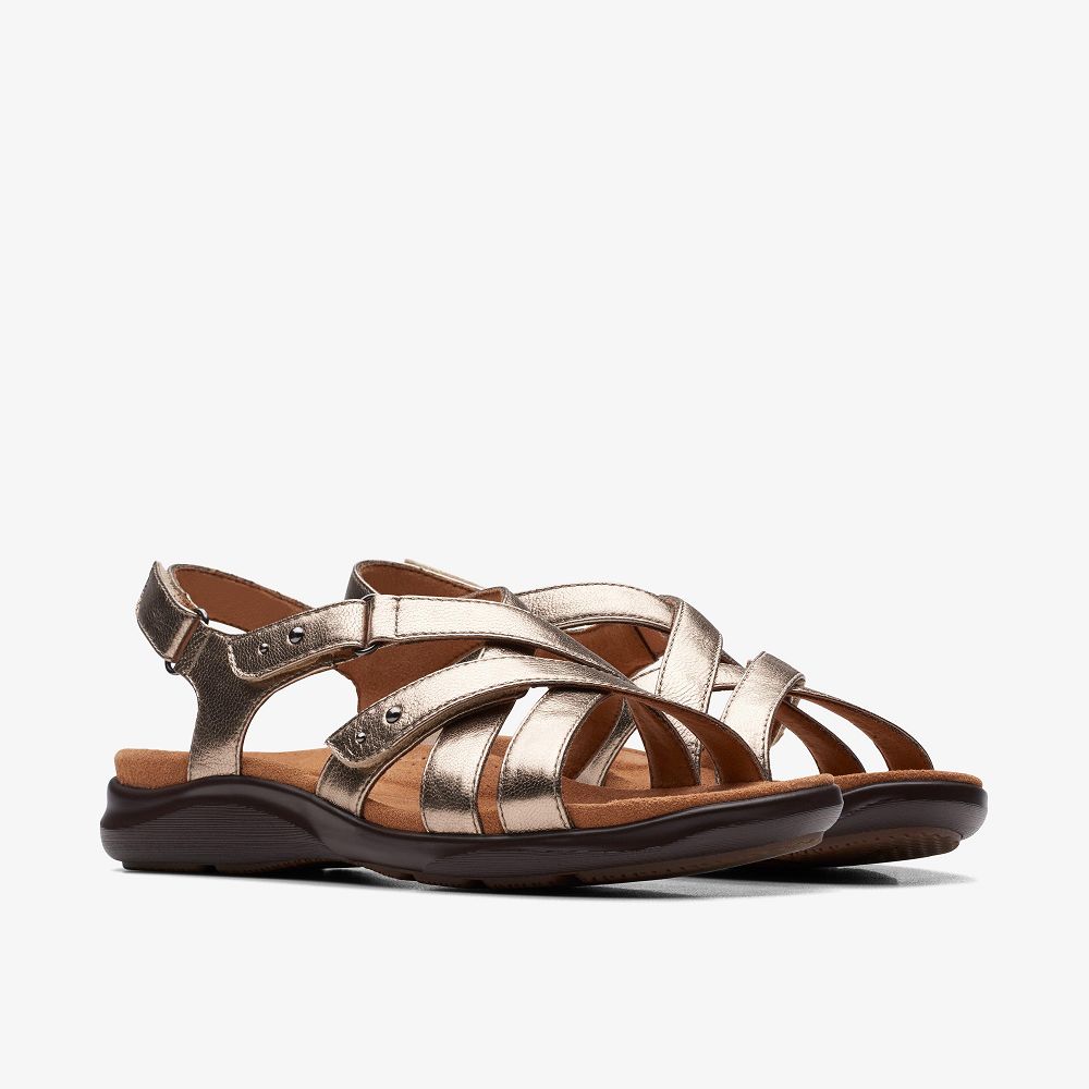 Metallic Clarks Kitly Go Women Sandals | 6724AQJXV