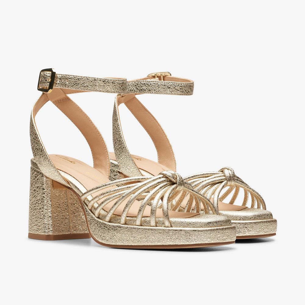 Metallic Clarks Ritzy 75 Faye Women Sandals | 5978XGJAB