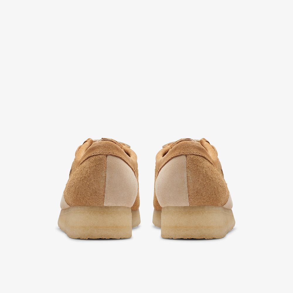 Mid Tan Combination Clarks Wallabee Women Loafers | 9617OXSKQ