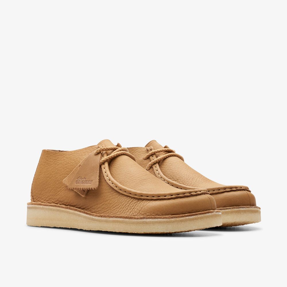 Mid Tan Leather Clarks Desert Nomad Men Moccasins | 0469PRDLI