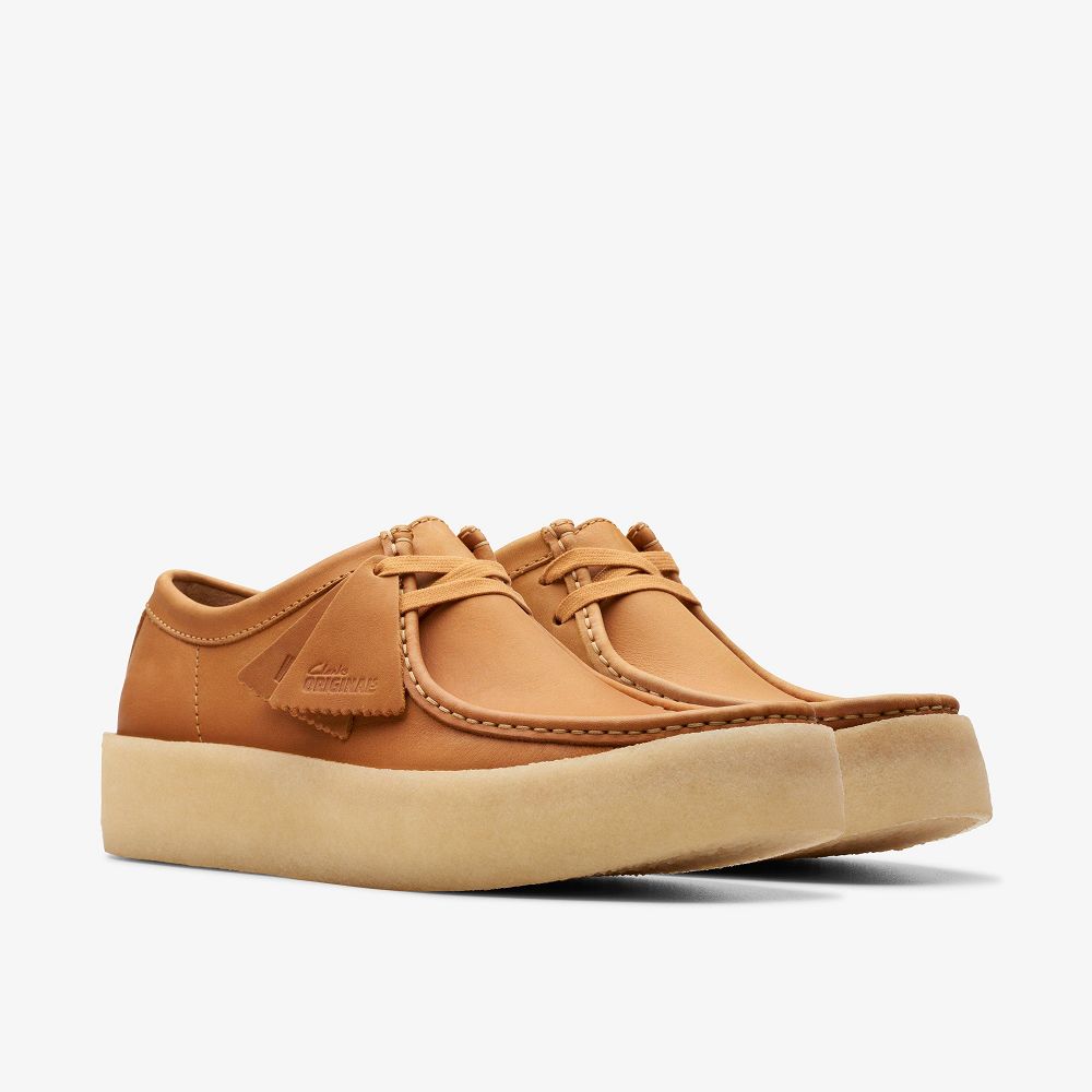 Mid Tan Leather Clarks Wallabee Cup Men Loafers | 7210GWUNF