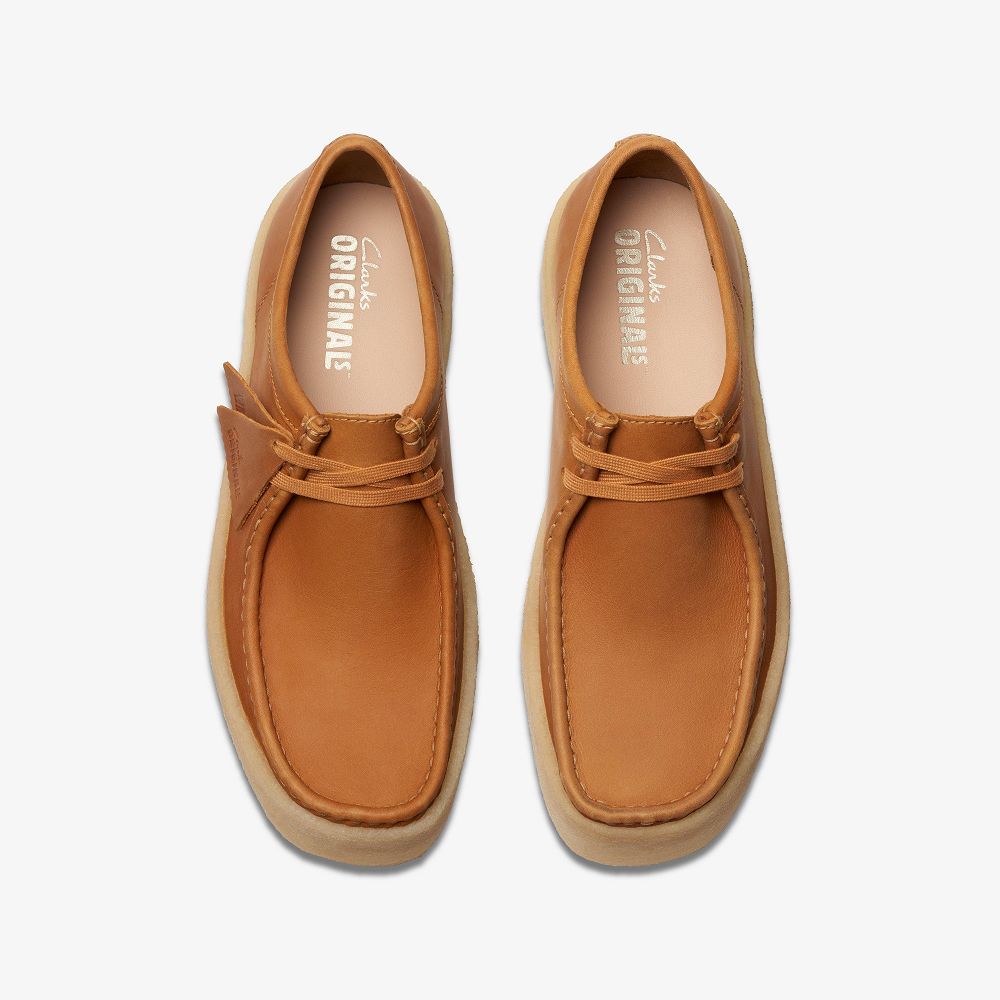 Mid Tan Leather Clarks Wallabee Cup Men Loafers | 7210GWUNF