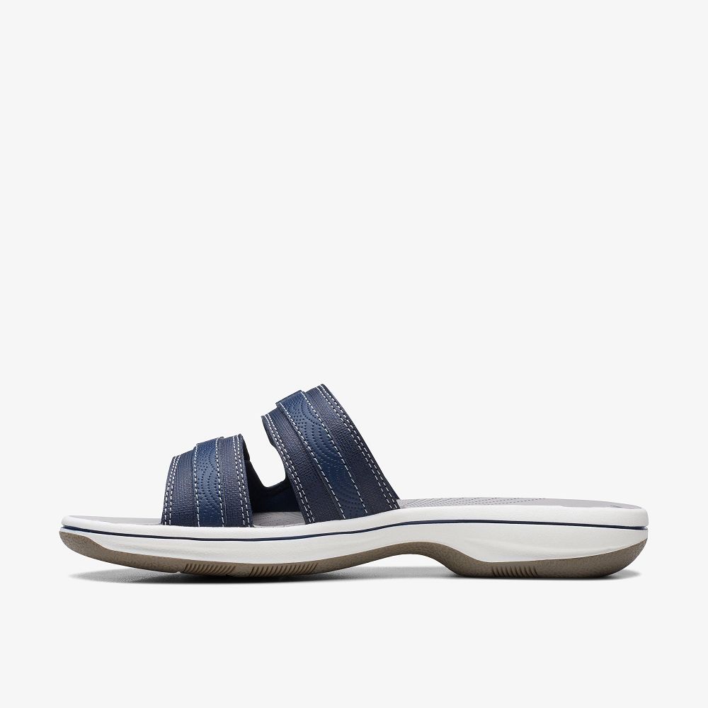 Navy Clarks Breeze Piper Women Sandals | 7615QDTLO