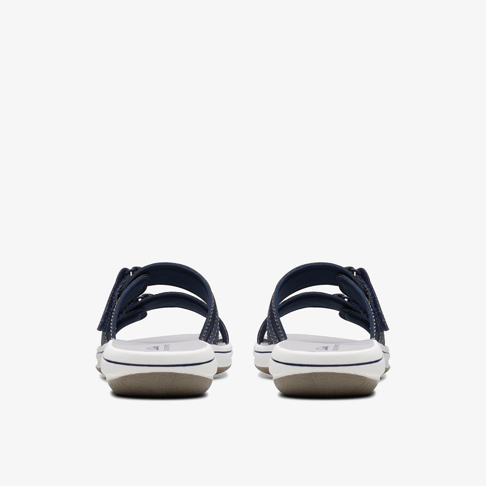 Navy Clarks Breeze Piper Women Sandals | 7615QDTLO