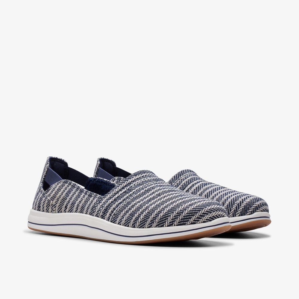 Navy Clarks Breeze Step II Women Slip-Ons | 5479AQSGN