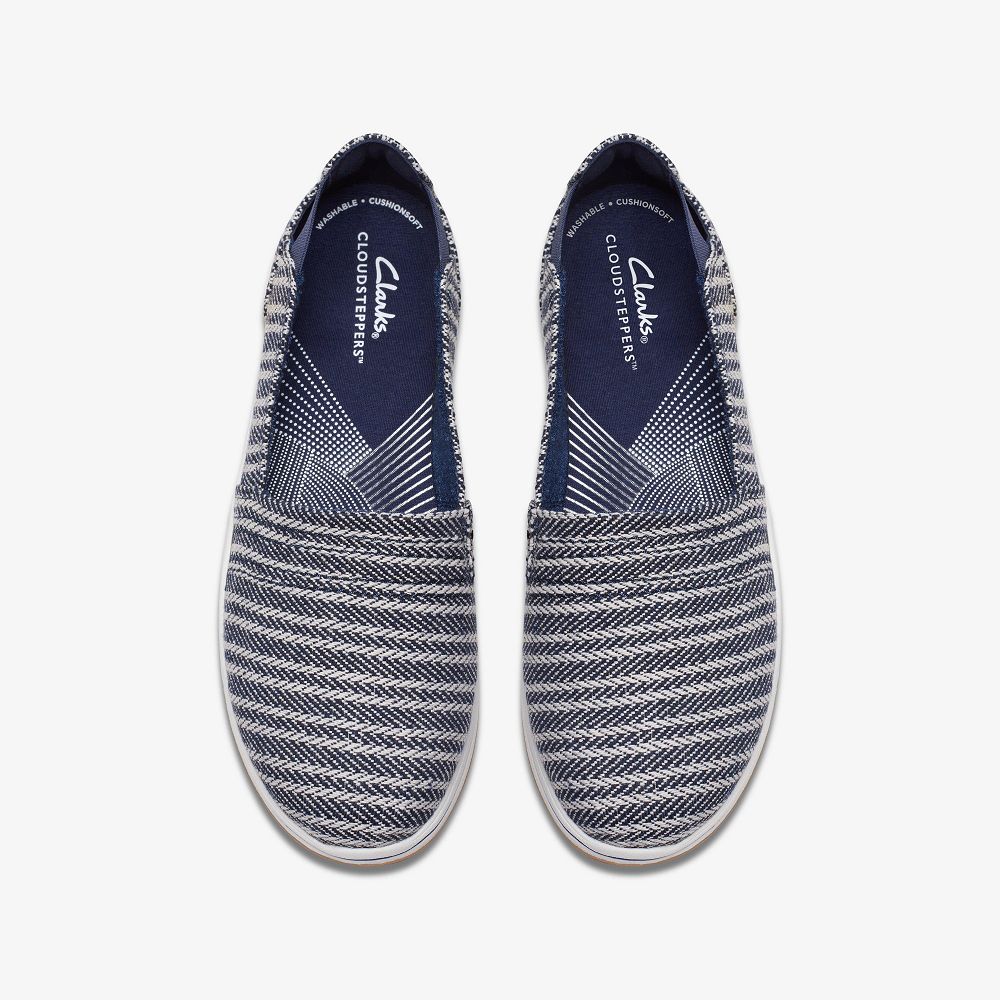 Navy Clarks Breeze Step II Women Slip-Ons | 5479AQSGN