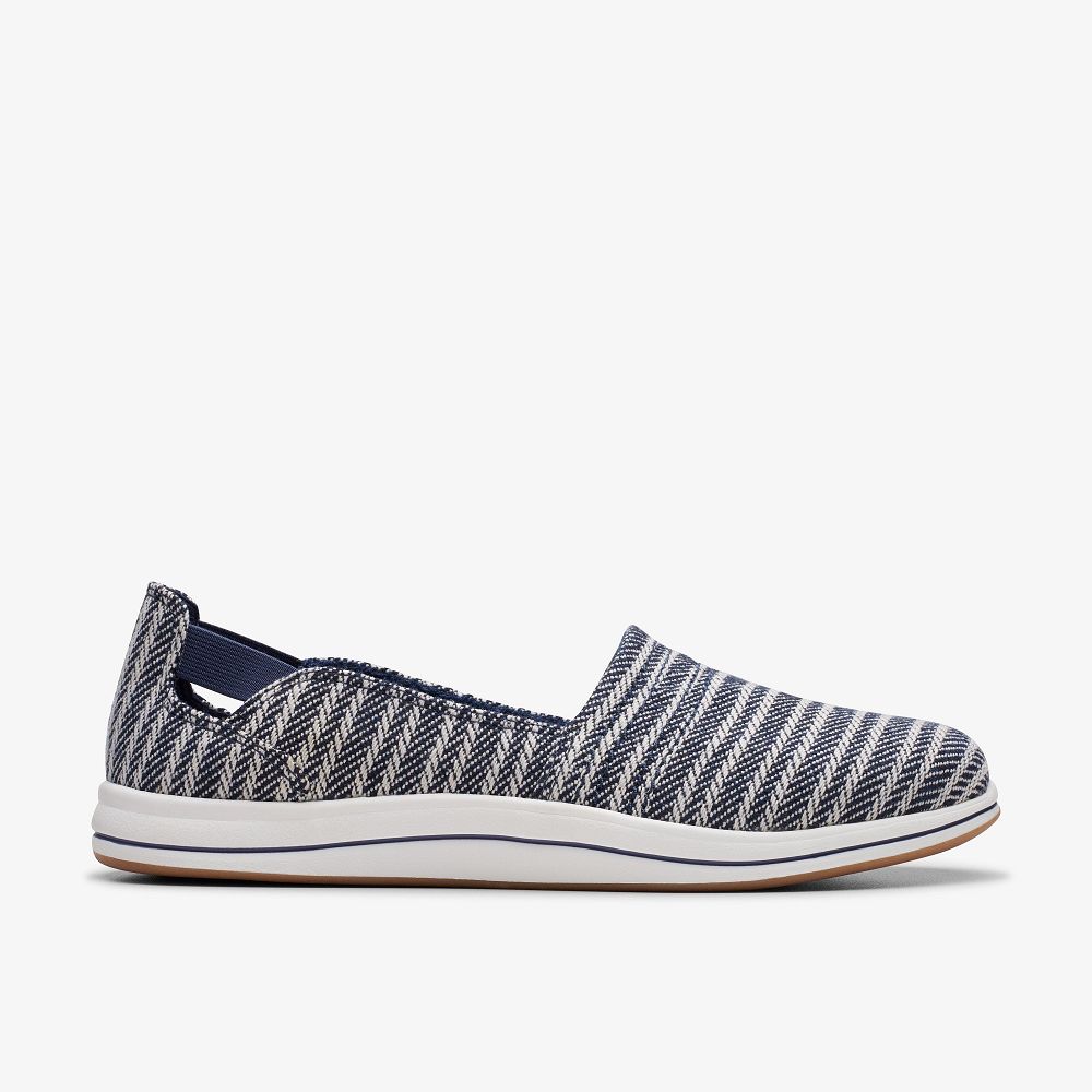 Navy Clarks Breeze Step II Women Slip-Ons | 5479AQSGN