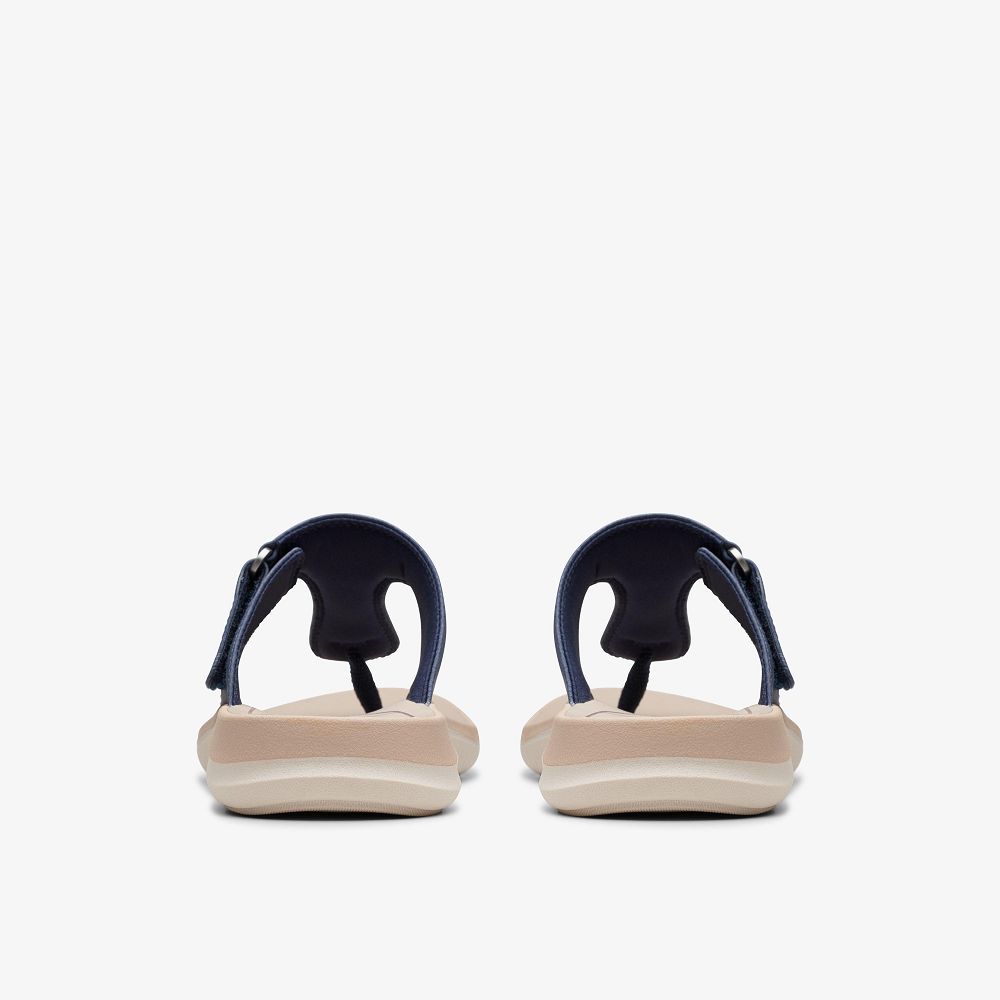 Navy Clarks Glide Walk Women Sandals | 5462UDXFN