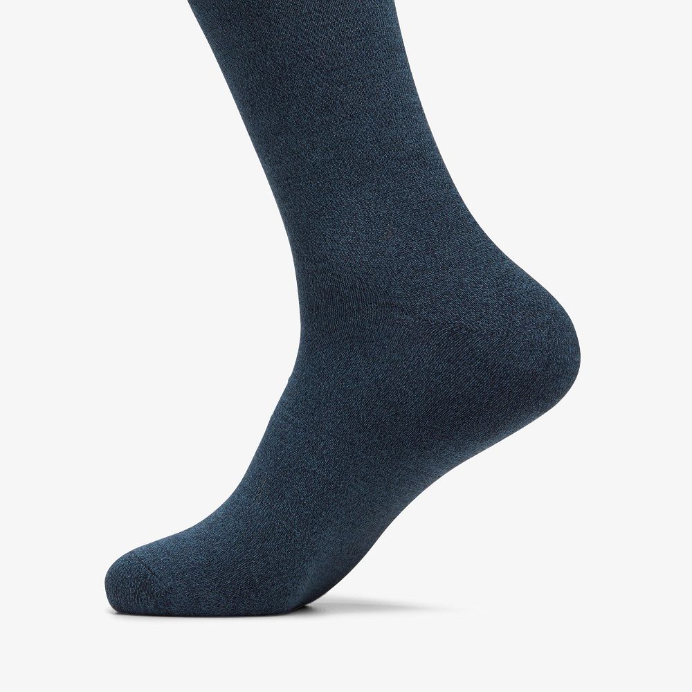 Navy Clarks Marled Crew Men Socks | 8562JILHW